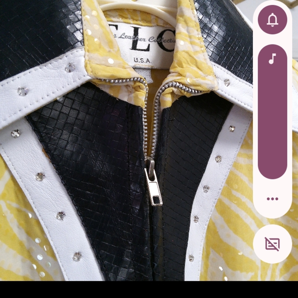 TLC Black and Yellow Blouse with White Accents